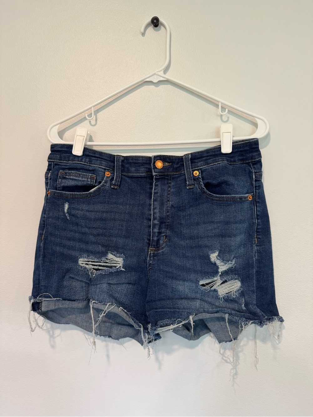 Universal Thread Dark Blue Distressed Denim Cutoff Shorts